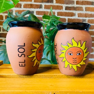 1 Mexican Lottery Cup - EL SOL- Cantarito Clay Cup - Jarrito Cup, Mexican clay !!!WHOLESALE!!