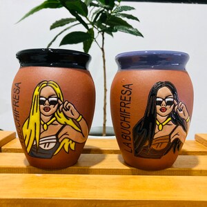 1 Mexican Lottery Cup - LA FRESA- la buchifresa- Cantarito Clay Cup - Jarrito Cup, Mexican clay !!!WHOLESALE!!