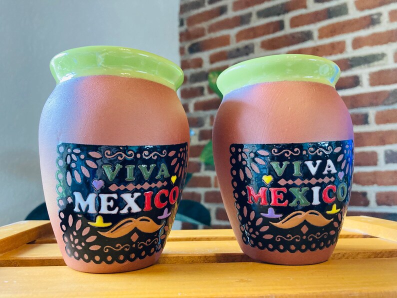 2 Mexican Lottery Cup - Cantarito Clay Cup - Jarrito Cup, MEXICAN clay !!!WHOLESALE!!