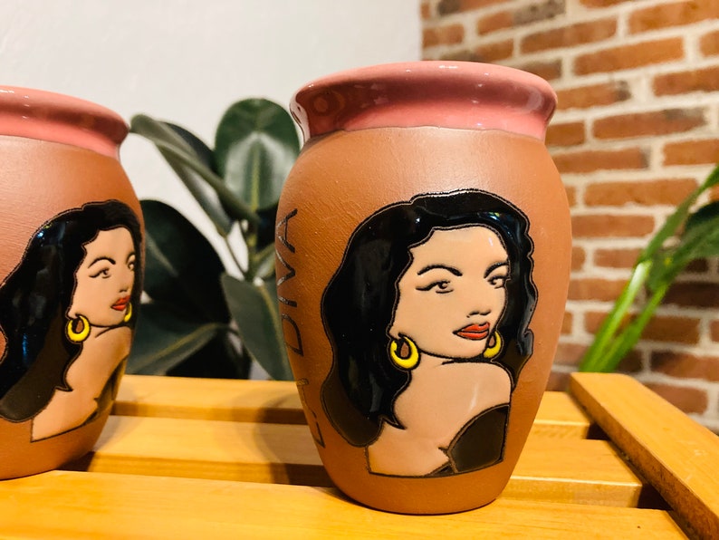 1 Mexican Lottery Cup - la DIVA- Cantarito Clay Cup - Jarrito Cup, MEXICAN clay !!!WHOLESALE!!