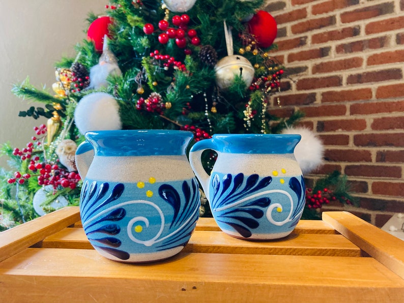 2 JARRITOS mexican clay, Mexican clay cup, MEXICAN cup hand painted !!!wholesale!!