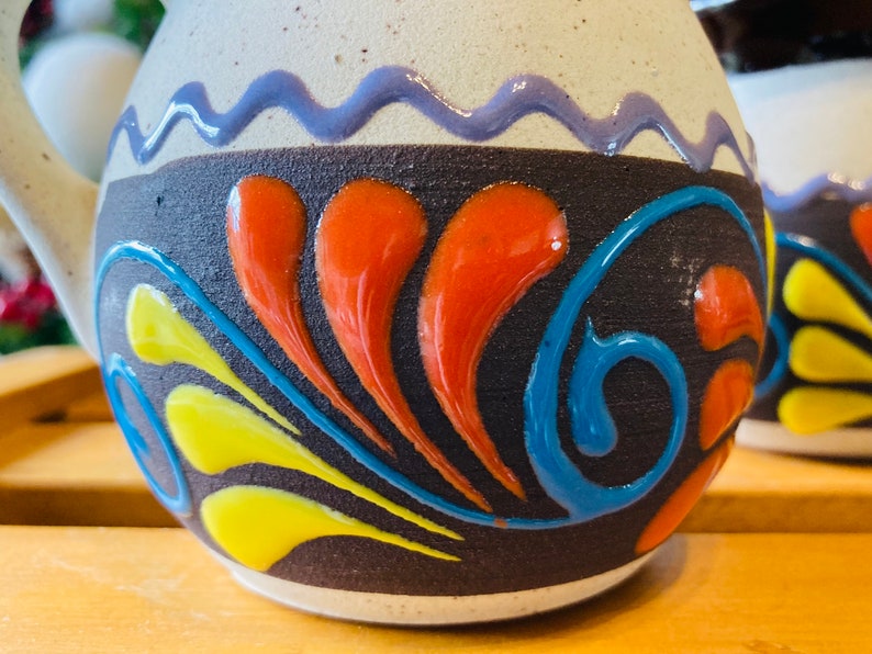 2 JARRITOS mexican clay, Mexican clay cup, MEXICAN cup hand painted !!!wholesale!!