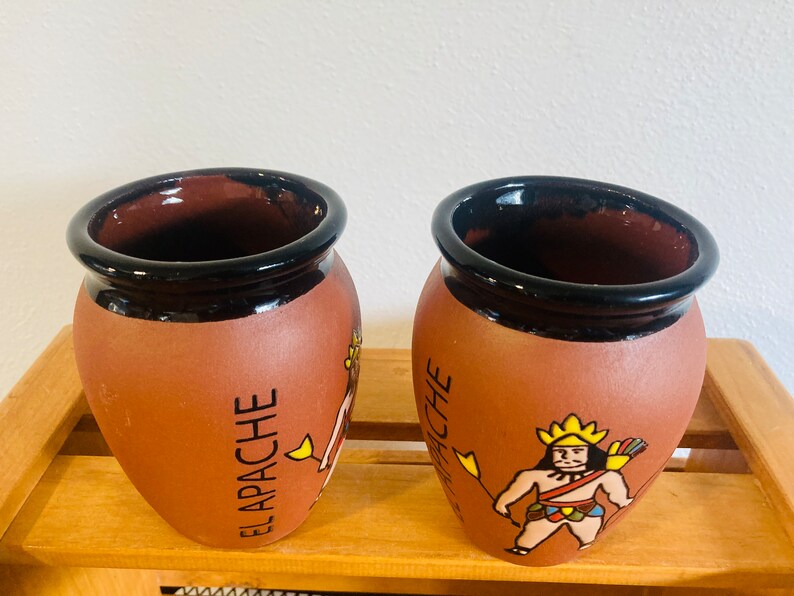 1 Mexican Lottery Cup - El APACHE- Cantarito Clay Cup - Jarrito Cup, MEXICAN clay !!!WHOLESALE!!