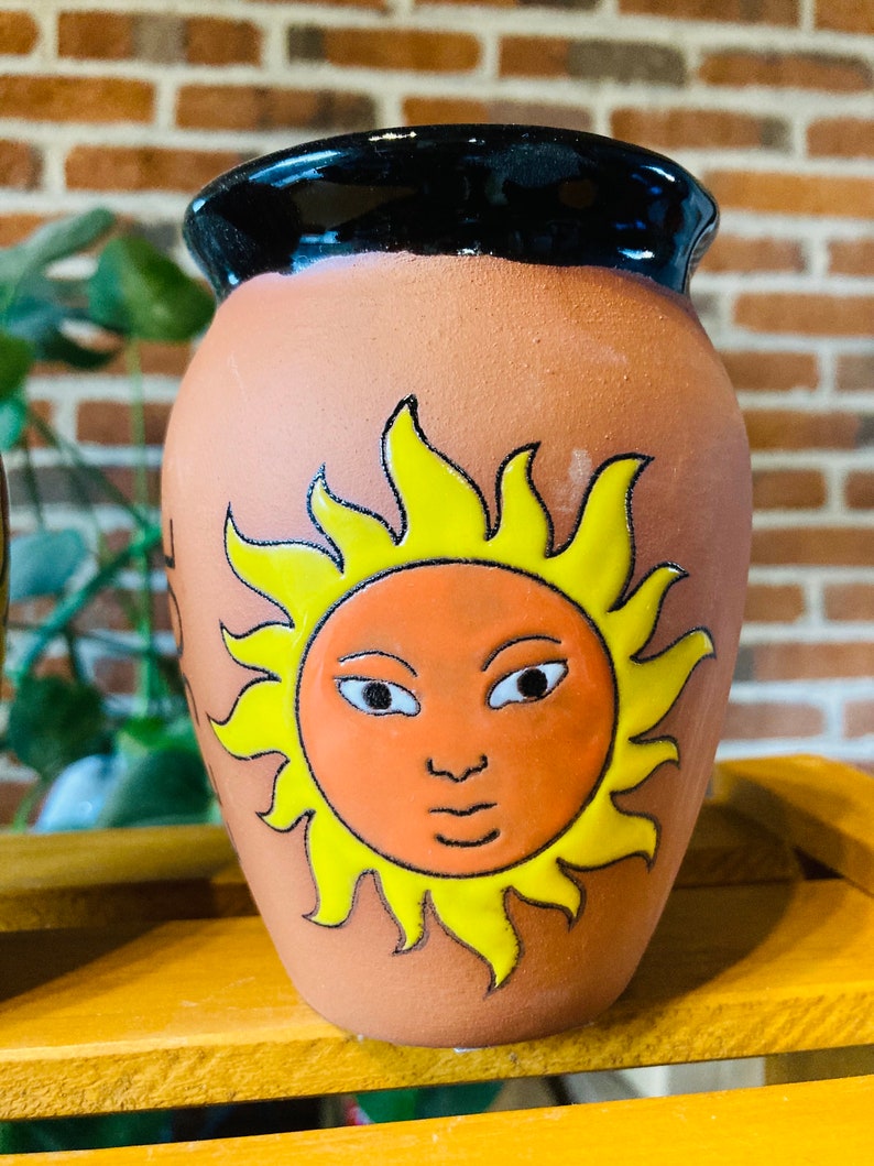 1 Mexican Lottery Cup - EL SOL- Cantarito Clay Cup - Jarrito Cup, Mexican clay !!!WHOLESALE!!