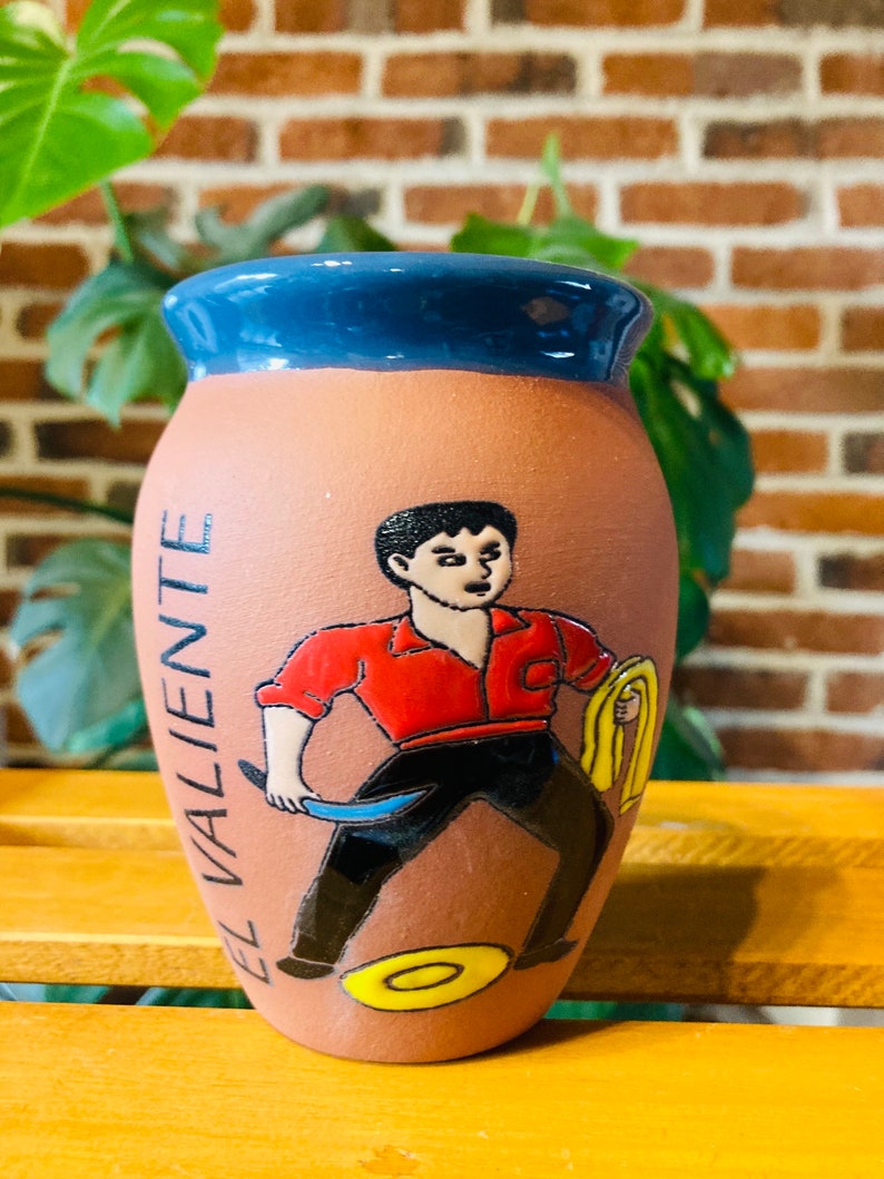 1 Mexican Lottery Cup - The brave - Cantarito Clay Cup - Jarrito Cup, Mexican clay !!!WHOLESALE!!