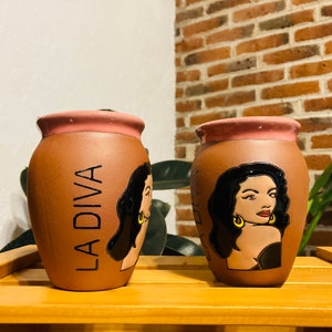 1 Mexican Lottery Cup - la DIVA- Cantarito Clay Cup - Jarrito Cup, MEXICAN clay !!!WHOLESALE!!