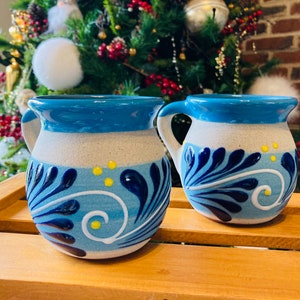 2 JARRITOS mexican clay, Mexican clay cup, MEXICAN cup hand painted !!!wholesale!!