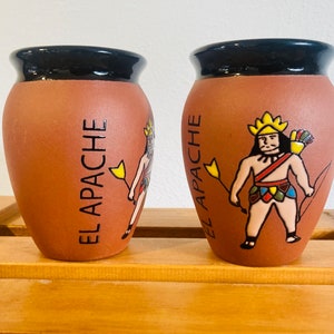1 Mexican Lottery Cup - El APACHE- Cantarito Clay Cup - Jarrito Cup, MEXICAN clay !!!WHOLESALE!!