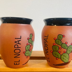 1 Mexican Lottery Cup - El NOPAL- Cantarito Clay Cup - Jarrito Cup, MEXICAN clay !!!WHOLESALE!!