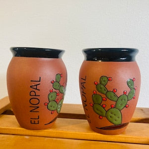 1 Mexican Lottery Cup - El NOPAL- Cantarito Clay Cup - Jarrito Cup, MEXICAN clay !!!WHOLESALE!!