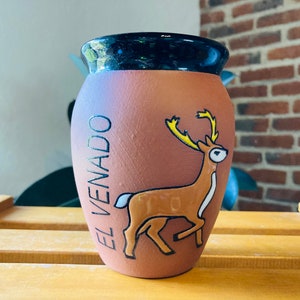 1 Mexican Lottery Cup - EL VENADO- Cantarito Clay Cup - Jarrito Cup, Mexican clay !!!WHOLESALE!!