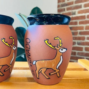 1 Mexican Lottery Cup - EL VENADO- Cantarito Clay Cup - Jarrito Cup, Mexican clay !!!WHOLESALE!!
