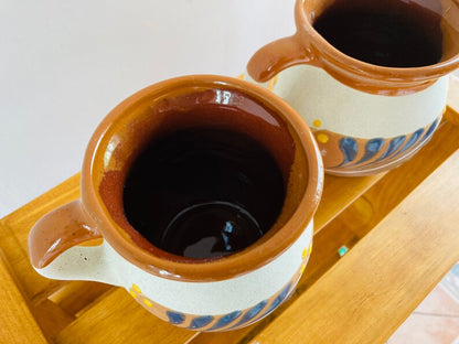 2 JARRITOS mexican clay, Mexican clay cup, MEXICAN cup HAND PAINTED !!!wholesale!!