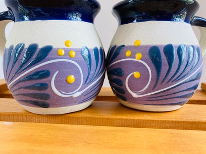 2 JARRITOS mexican clay, Mexican clay cup, MEXICAN cup hand painted !!!wholesale!!