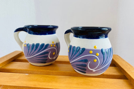 2 JARRITOS mexican clay, Mexican clay cup, MEXICAN cup hand painted !!!wholesale!!