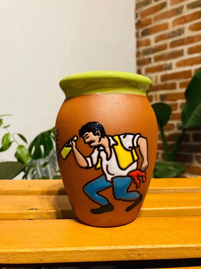 1 Mexican Lottery Cup - Cantarito Clay Cup - Jarrito Cup, MEXICAN clay !!!WHOLESALE!!