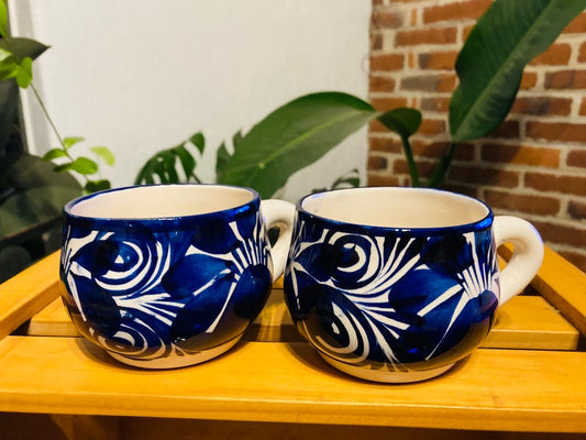 2 MEXICAN cup, HAND-painted Mexican clay cup !!!wholesale!!
