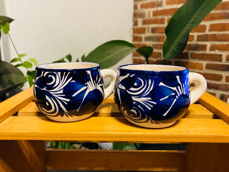 2 MEXICAN cup, HAND-painted Mexican clay cup !!!wholesale!!