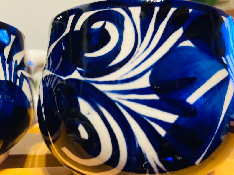 2 MEXICAN cup, HAND-painted Mexican clay cup !!!wholesale!!