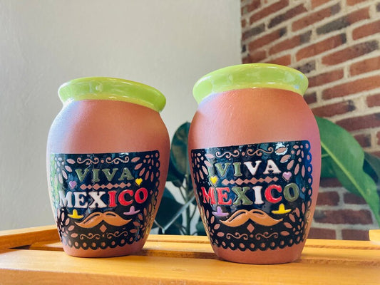 2 Mexican Lottery Cup - Cantarito Clay Cup - Jarrito Cup, MEXICAN clay !!!WHOLESALE!!