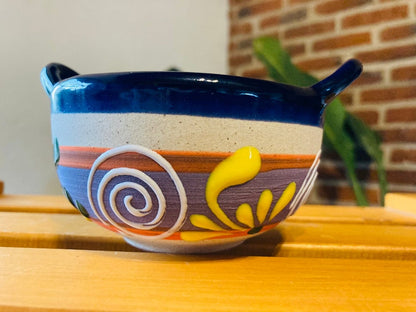 1 Casserole, pot, SALSERA .mexican clay, Mexican casserole, MEXICAN cup HAND painted !!!wholesale!!