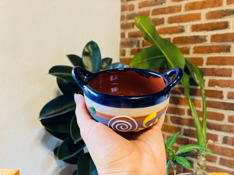 1 Casserole, pot, SALSERA .mexican clay, Mexican casserole, MEXICAN cup HAND painted !!!wholesale!!