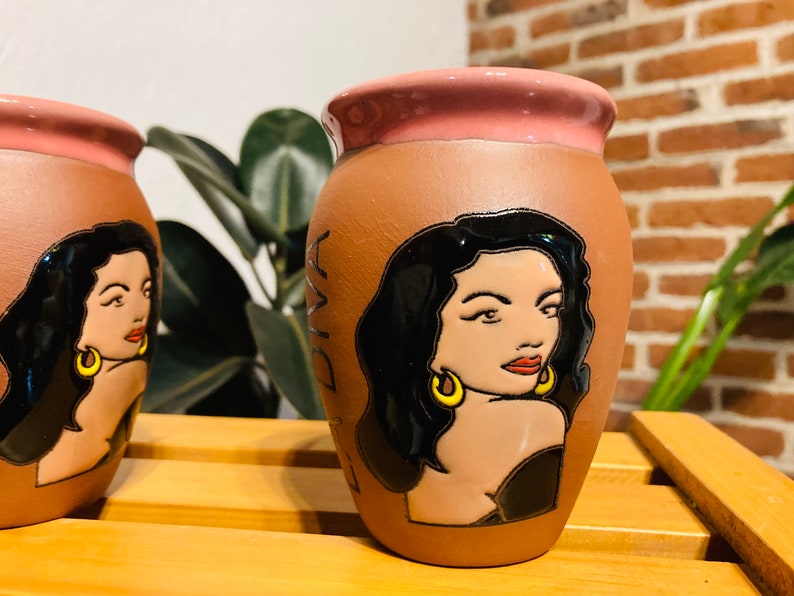 1 Mexican Lottery Cup - la DIVA- Cantarito Clay Cup - Jarrito Cup, MEXICAN clay !!!WHOLESALE!!