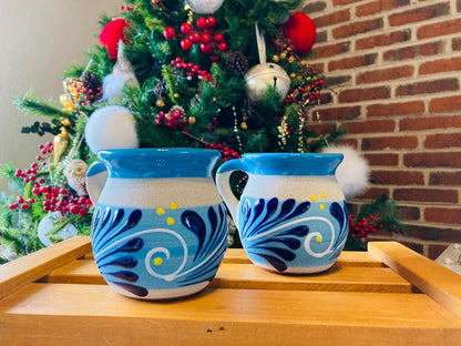 2 JARRITOS mexican clay, Mexican clay cup, MEXICAN cup hand painted !!!wholesale!!