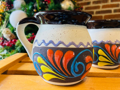 2 JARRITOS mexican clay, Mexican clay cup, MEXICAN cup hand painted !!!wholesale!!