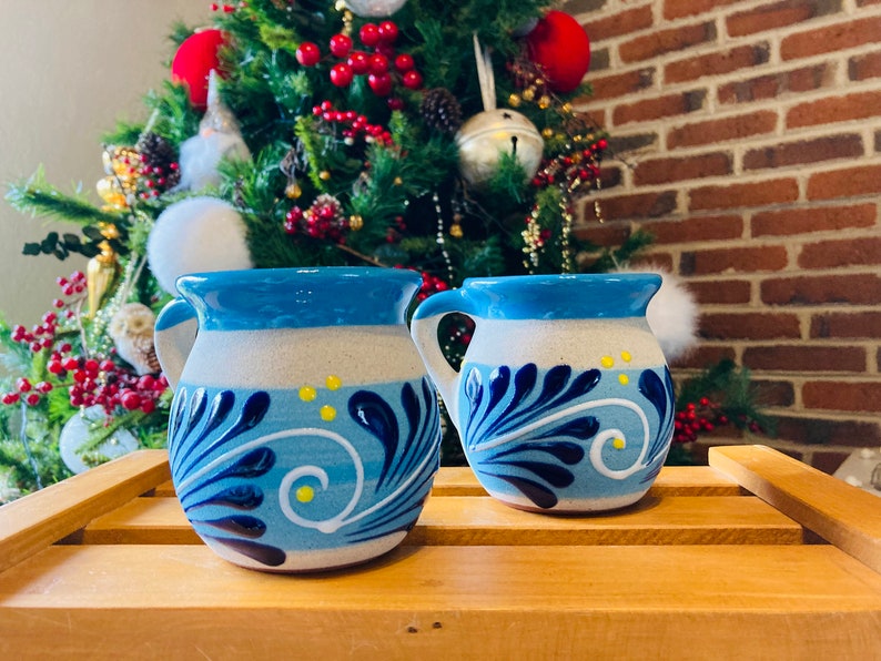 2 JARRITOS mexican clay, Mexican clay cup, MEXICAN cup hand painted !!!wholesale!!