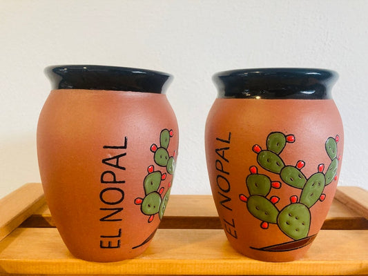 1 Mexican Lottery Cup - El NOPAL- Cantarito Clay Cup - Jarrito Cup, MEXICAN clay !!!WHOLESALE!!