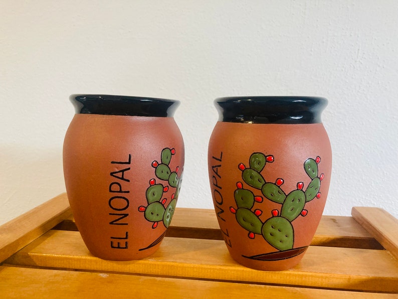 1 Mexican Lottery Cup - El NOPAL- Cantarito Clay Cup - Jarrito Cup, MEXICAN clay !!!WHOLESALE!!