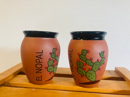 1 Mexican Lottery Cup - El NOPAL- Cantarito Clay Cup - Jarrito Cup, MEXICAN clay !!!WHOLESALE!!