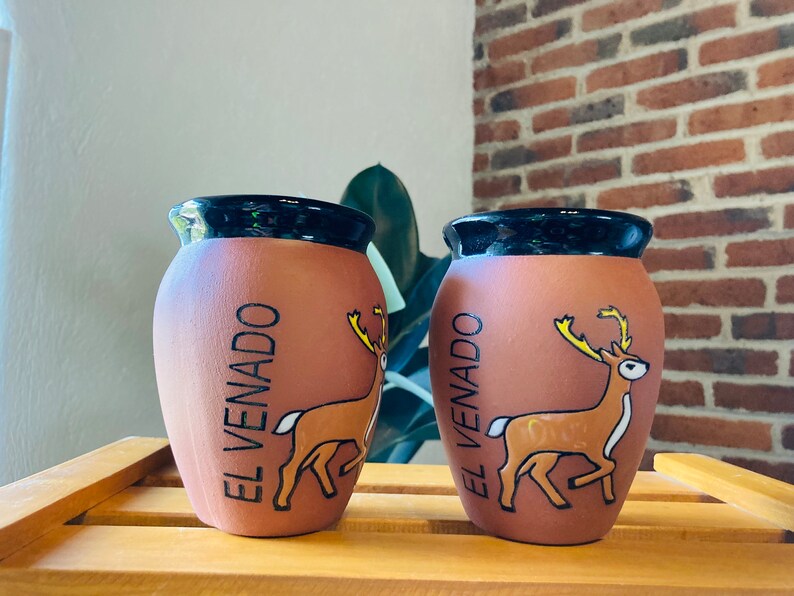1 Mexican Lottery Cup - EL VENADO- Cantarito Clay Cup - Jarrito Cup, Mexican clay !!!WHOLESALE!!
