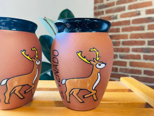 1 Mexican Lottery Cup - EL VENADO- Cantarito Clay Cup - Jarrito Cup, Mexican clay !!!WHOLESALE!!