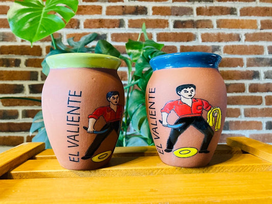 1 Mexican Lottery Cup - The brave - Cantarito Clay Cup - Jarrito Cup, Mexican clay !!!WHOLESALE!!