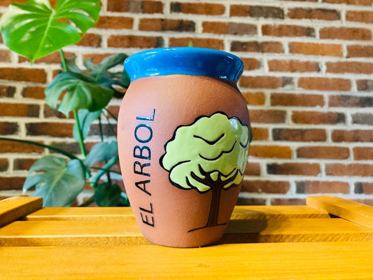 1 Mexican Lottery Cup - El arbol- Cantarito Clay Cup - Jarrito Cup, Mexican clay !!!WHOLESALE!!