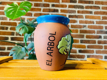 1 Mexican Lottery Cup - El arbol- Cantarito Clay Cup - Jarrito Cup, Mexican clay !!!WHOLESALE!!