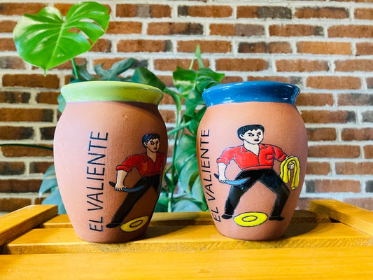 1 Mexican Lottery Cup - The brave - Cantarito Clay Cup - Jarrito Cup, Mexican clay !!!WHOLESALE!!