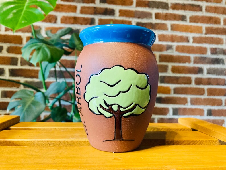 1 Mexican Lottery Cup - El arbol- Cantarito Clay Cup - Jarrito Cup, Mexican clay !!!WHOLESALE!!