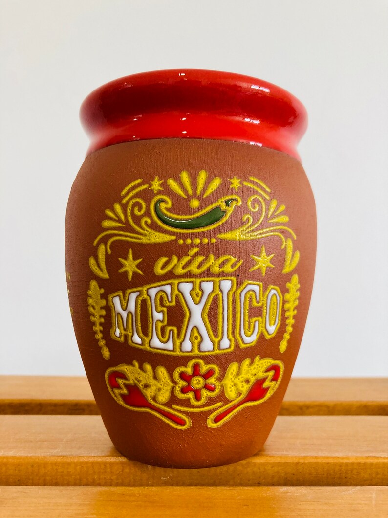 1 Mexican Lottery Cup - Cantarito Clay Cup - Jarrito Cup, long live Mexico, MEXICAN clay !!!WHOLESALE!!