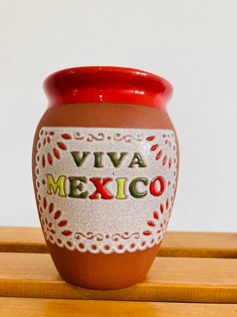 1 Mexican Lottery Cup - Cantarito Clay Cup - Jarrito Cup, long live Mexico, MEXICAN clay !!!WHOLESALE!!