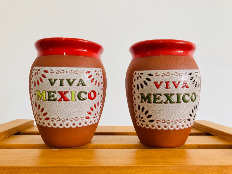 1 Mexican Lottery Cup - Cantarito Clay Cup - Jarrito Cup, long live Mexico, MEXICAN clay !!!WHOLESALE!!